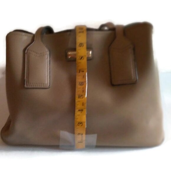 LONDON FOG SHOULDER BAG TAUPE BEIGE TAN SATCHEL TOTE PURSE - Picture 5 of 9